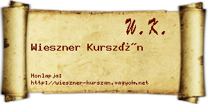 Wieszner Kurszán névjegykártya